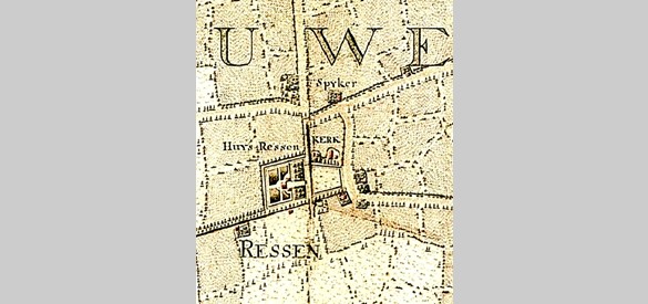 Ressen op de kaart van Hottinger. 1793