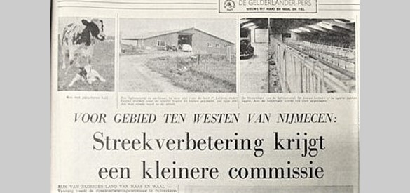 Verhaal in De Gelderlander van 17 september 1970 over streekverbetering in het ruilverkavelingsgebied Rijk van Nijmegen Noord