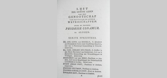 Eerste ledenlijst Prodesse Conamur, 1792