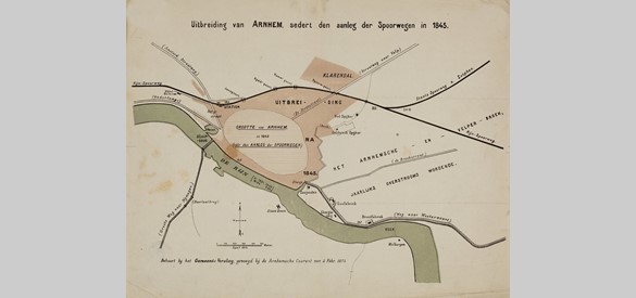 Uitbreiding van Arnhem, sedert den aanleg der Spoorwegen (1873)