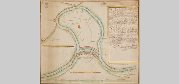 07 Caerte van de revier den IJssel omtrent het huys te Middachten of den Voleweert 1 juli 1696