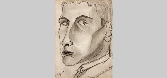 Zelfportret Eduard, Potlood 1930.