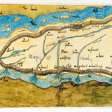 De oudst bekende kaart van Maas en Waal vertelt het verhaal van de rivieren, dijken en weteringen. © CC0