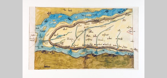 Deze kaart uit 1544 laat zien hoe belangrijk de ringdijk ook was als transportweg.