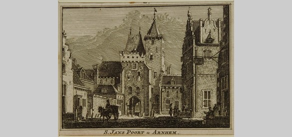 S. Jans Poort te Arnhem, 1745 door Jan de Beijer en Hendrik Spilman
