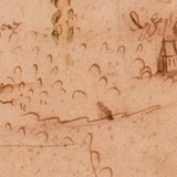 Nederhagen afgebeeld op een kaart van Overhagen en omgeving, door Nicolaas van Geelkercken, 1651-1653. Bron: Gelders Archief, Arnhem