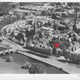 Luchtfoto met daarop aangegeven de locatie van de tuin van het woonhuis van Misset