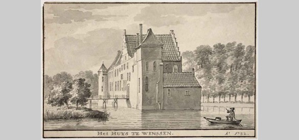 Huis te Winssen door C.Pronk, 1732. Bron: RKD