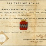 Wapendiploma gemeente Buren, 1816. Collectie Regionaal Archief Rivierenland, Tiel