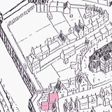 Op de plek van de afgebroken Varkenstoren verrees begin 17de eeuw een huis, nu Kerkhofstraat 8. Het steekt achteruit ten opzichte van de buren, want die hebben de oude stadsmuur als achtergevel en de toren stak uiteraard eerder ook uit (Foto: Gerrit Kouwenhoven)