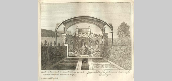 De Herculesgrot (en al zijn tuinen) is een antwoord van Willem III op het machtsvertoon van Lodewijk XIV in Versailles. Bron: Huisarchief Twickel