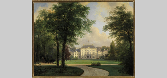 Het Witte Loo vanuit het park gezien, Andreas Schelfhout, 1838.