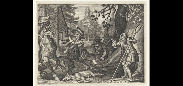 Wolvenjacht, Pieter Serwouters, naar Adriaen Pietersz. van de Venne, 1625 - 1633.