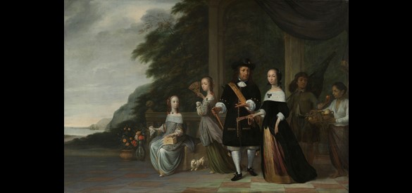 Pieter Cnoll, Cornelia van Nijenrode, hun dochters en twee tot slaaf gemaakte bedienden, Jacob Coeman, 1665.