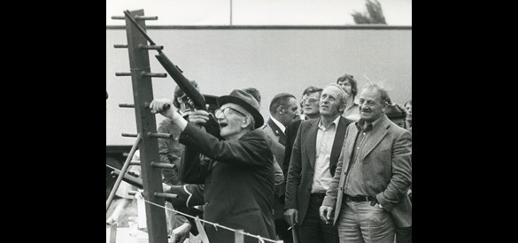 Koningschieten Schutterij St. Jan, vooraan de 94-jarige meneer Schut, 12 september 1978.