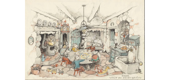 Wolf en Zeven Geitjes, Anton Pieck.