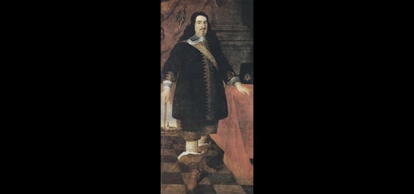 Dit portret van graaf Albert hangt in het Karmelietenklooster in Boxmeer, dat hij in 1653 met zijn vrouw heeft gesticht.