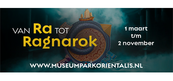 Promotiemateriaal voor de tentoonstelling 'Van Ra tot Ragnarok'.