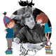 Portret van Fiep Westendorp met haar verschillende creaties. © Fiep Amsterdam bv; Fiep Westendorp Illustrations.