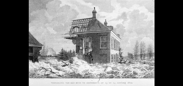 Verwoesting van Huis Oosterhout in 1820.