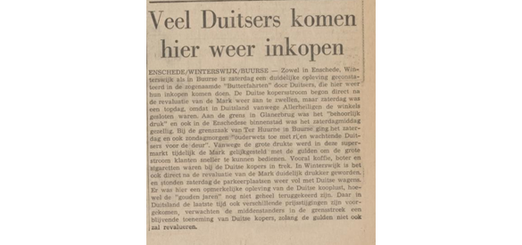 Krantensnipsel over Butterfahrten, Tubantia, 03-11-1969.