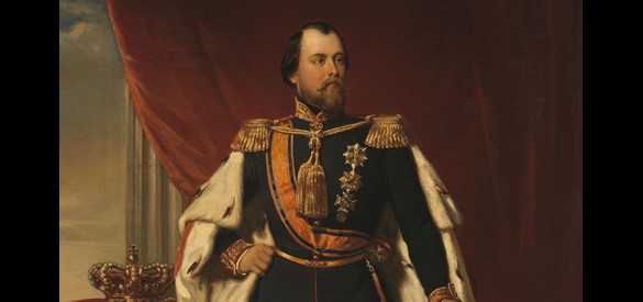 Portret van koning Willem III (1817-90). Door Nicolaas Pieneman, 1856.