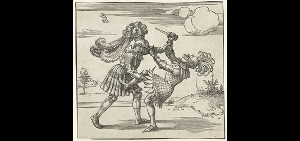 Twee ridders in gevecht, Albrecht Dürer, 1517-1518.