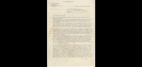 Brief van tandarts Karthaus aan het Militair Gezag, 24 februari 1945.