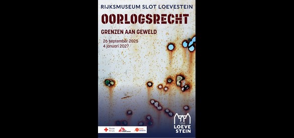 Campagnebeeld van de tentoonstelling Oorlogsrecht.