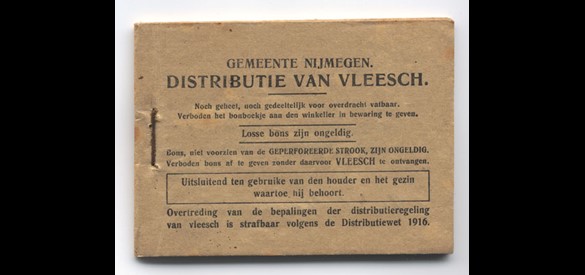 Door de gemeente Nijmegen uitgegeven bonnenboekje, uitsluitend in te wisselen voor "VLEESCH".