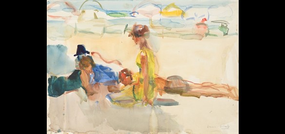 Isaac Israels, Recreanten op het strand van Viareggio, eind 19de - begin 20ste eeuw