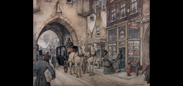 Kalenderplaat van Anton Pieck, gemaakt in opdracht van Calvé