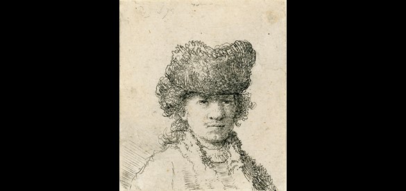 Rembrandt van Rijn, Self-portrait in a Fur Cap, 1630