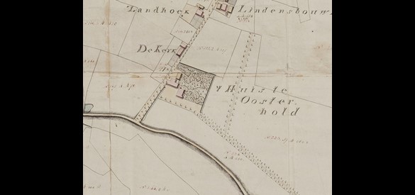 Een Zogenaamde Verpondingskaart Uit 1810 Met Daarop De Tuinen Van Huis Oosterhout