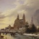Gezicht op de Walburgiskerk en de Eusebiuskerk of Grote kerk te Arnhem (1830) © Museum Arnhem, Johannes Couwenberg, PD