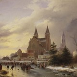 Gezicht op de Walburgiskerk en de Eusebiuskerk of Grote kerk te Arnhem (1830) © Museum Arnhem, Johannes Couwenberg, PD