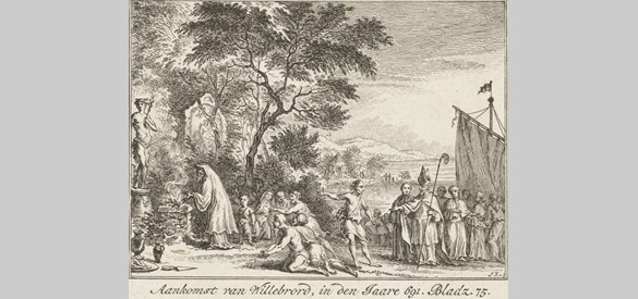 Aankomst van Willibrord (691), door Simon Fokke (1722 - 1750)