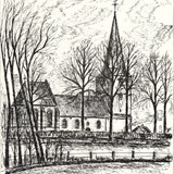 Kerk te Leur © Tekening is van Hugo van Capelleveen, via Wim Kattenberg.