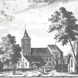 Middeleeuwse Ewaldenkerk in Druten, anonieme tekening uit de achttiende eeuw © CC-BY-NC-SA