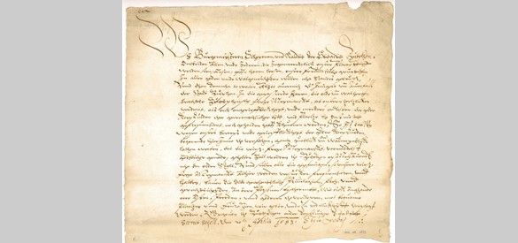 Akte waarin het magistraat van Zutphen bescherming verleent aan bezoekers van de meimarkt, 1583