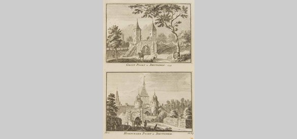 De Gruitpoort en Hamburgerpoort in Doetinchem, 1743 en 1745