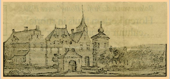 Kasteel Palmesteyn in Deil - Tekening van Jacob Stellingwerf, 1653