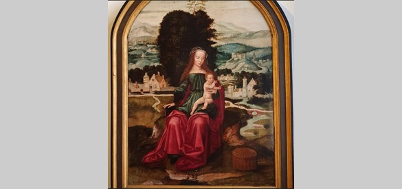 Maria met kindje Jezus, onbekende schilder uit de Zuidelijke Nederlanden. Navolger van Gerard David uit Brugge, 16e eeuw.