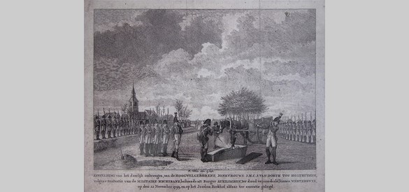 De executie van de Freule van Dorth op het Jodenkerkhof te Winterswijk op 22 november 1799 (1807).