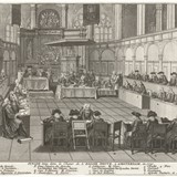 Synode gehouden in het koor van de Nieuwe Kerk in Amsterdam, Bernard Picart, 1730. © Collectie Rijksmuseum, PD. 