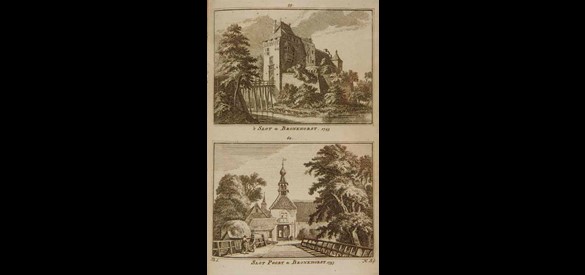 Kastelen en buitenplaatsen: 't Slot te Bronkhorst, 1743 - Slot Poort te Bronkhorst, 1743 / 1773 Kasteel Bronkhorst was het stamslot van de heren van Bronckhorst.
