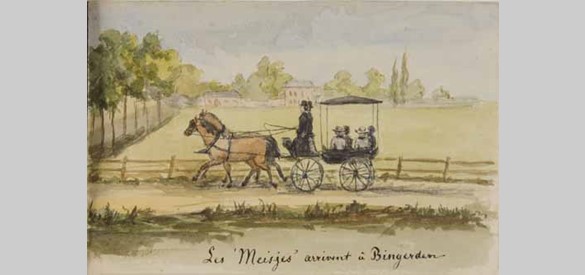 Schilders: Les ‘Meisjes’ arrivent à Bingerden, 1883.