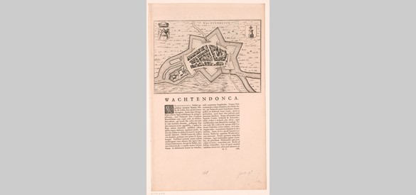Plattegrond en beschrijving van Wachtendonk, toebehorend aan de bastaardzoon van Reinald IV.