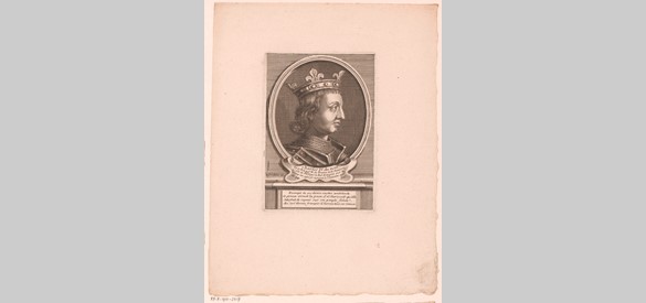 Portret koning Karel IV, koning van Frankrijk.