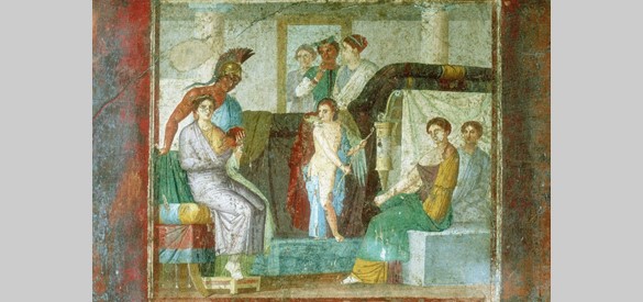 Schildering in Pompeii, een veelkleurige samenleving